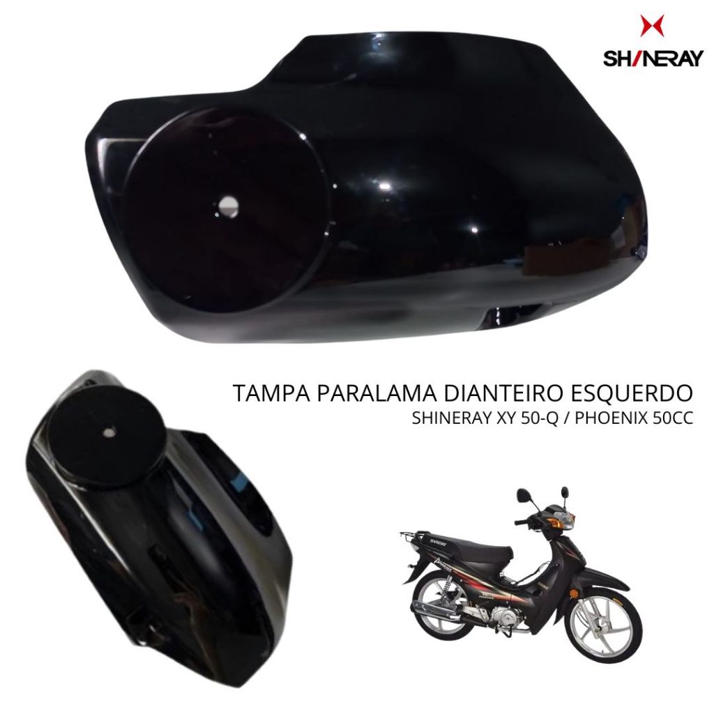 Tampa Paralama Dianteiro Shineray Xy 50Q Phoenix Lado Esquerdo - Preto