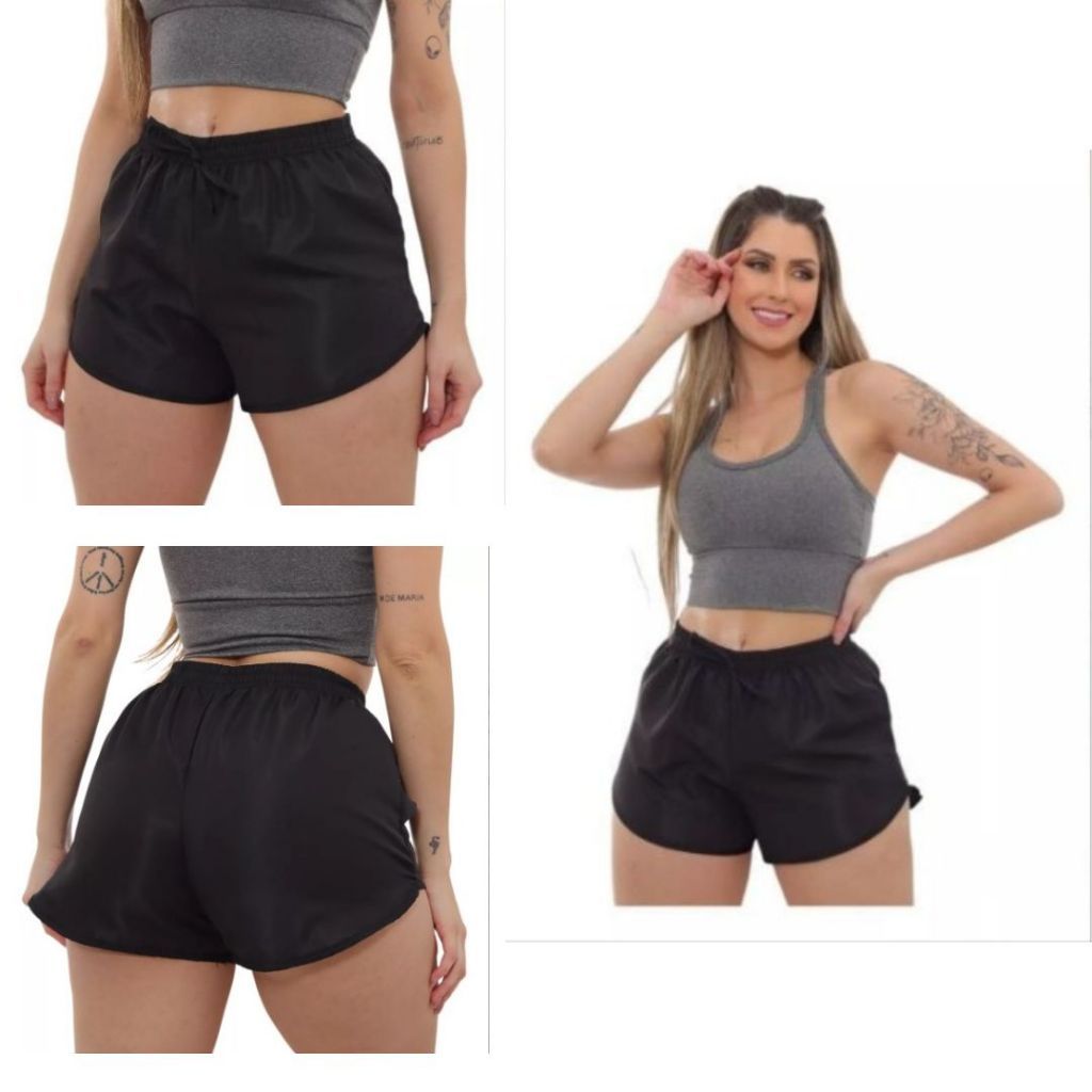 Short Tactel Feminino Moda Praia Moderno Soltinho Casual Esportivo Confortável