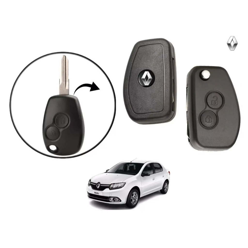 Chave Canivete Renault Sandero Logan Duster 2008 2009 2010 2011 2012 p uso placa original da chave