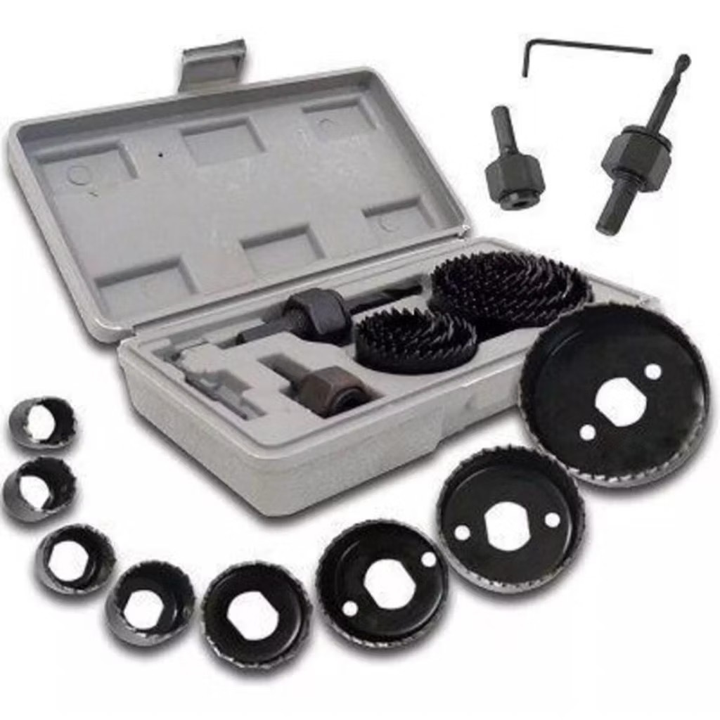 Kit Jogo Serra Copo 11 Peças Para Madeira Gesso Com Estojo em Oferta na Shopee