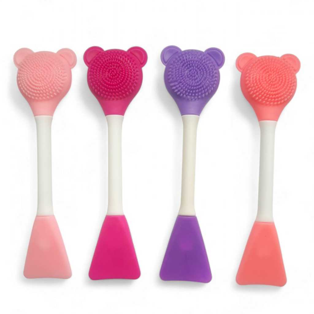 Pincel 2 em 1 Espátula Silicone Esfoliação Facial SkinCare Máscara Argila