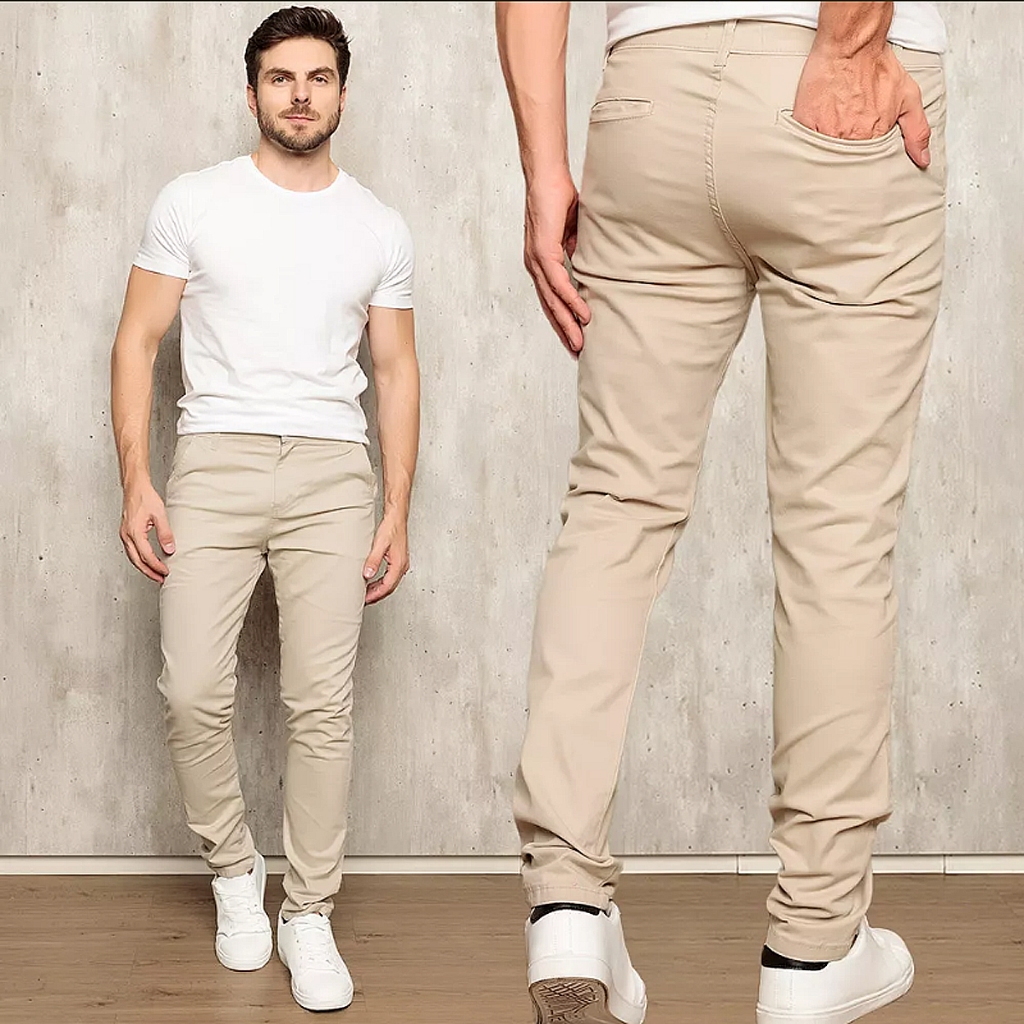 Calça Alfaiataria Masculina 36 ao 48 Sarja Adulto Ajustável Bolso Elastano Alta Qualidade Slim FIT em Oferta na Shopee