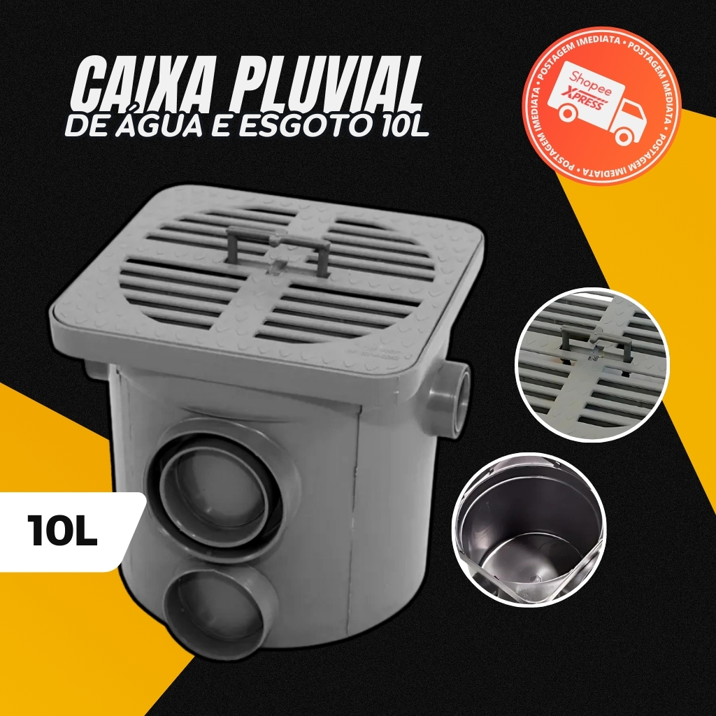Caixa Coletora De Agua Pluvial E Inspecao 10 lts Mallton
