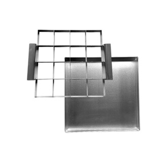 Cortador 7x7 Brownie C/16 Cavidades Inox e Forma Quadrada Alumínio em Oferta na Shopee