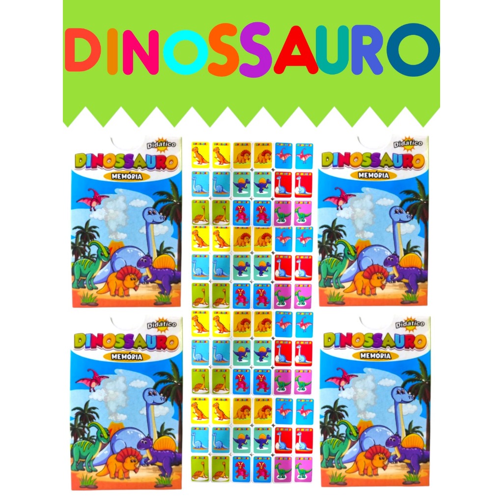 Kit 50 Jogo Da Memoria Dinossauros Infantil P/ Kit Festa Lembrancinha Aniversario Prenda Quermesse em Oferta na Shopee
