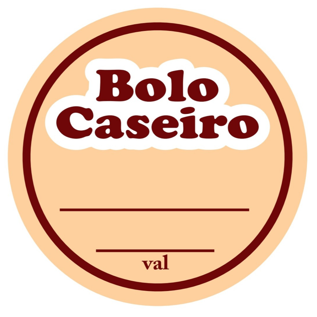 Etiqueta Adesiva Multiuso Bolo Caseiro 4 cm