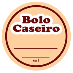 Etiqueta Adesiva Multiuso Bolo Caseiro 4 cm