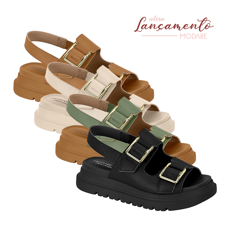Sandália Feminina Modare UltraConforto Com Tira De Velcro Ajustável 7200.102