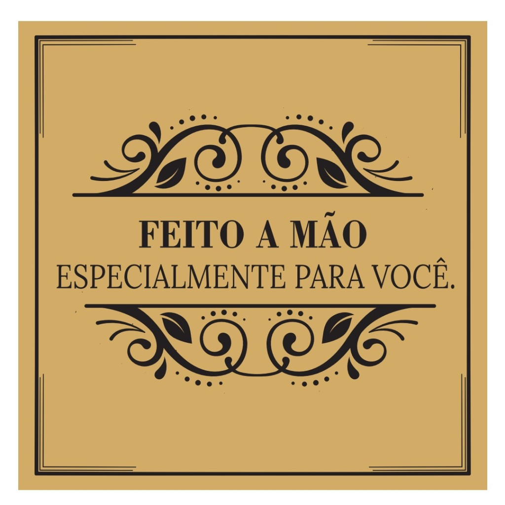Etiqueta Adesiva Multiuso Elegance Feito á mão especialmente para você 4 CM