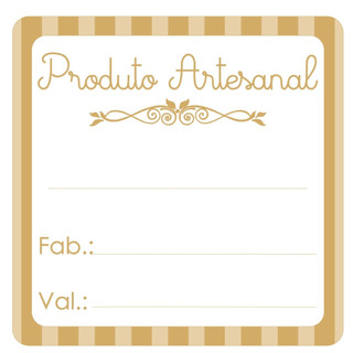 Etiqueta Adesiva Elegance Produto Artesanal Fabricação validade 4 cm