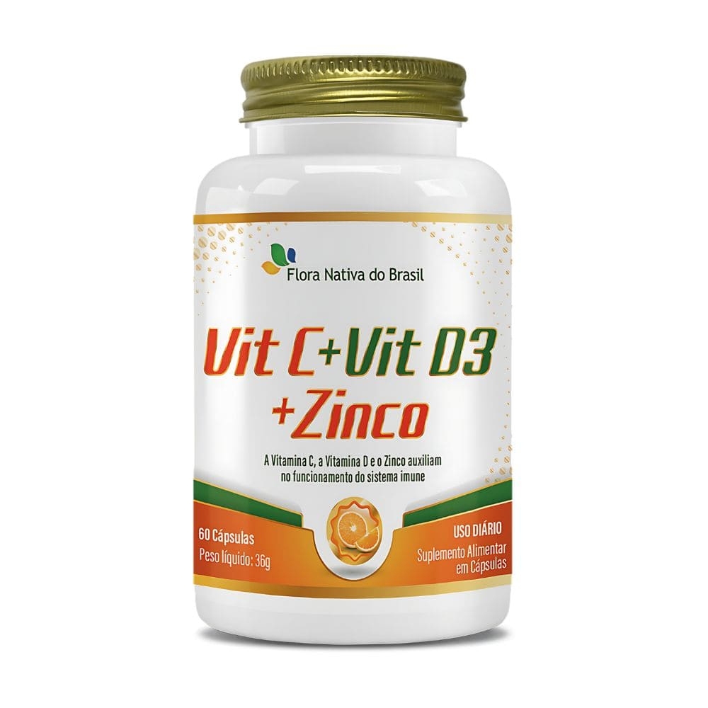 Vitamina C + Vitamina D3 + Zinco 60 Caps Flora Nativa