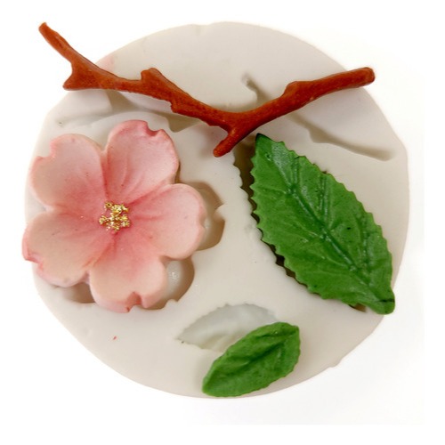 Molde de Silicone: Flor de Cerejeira Pasta Americana Bicuit Resina Artesanato Confeitaria em Oferta na Shopee