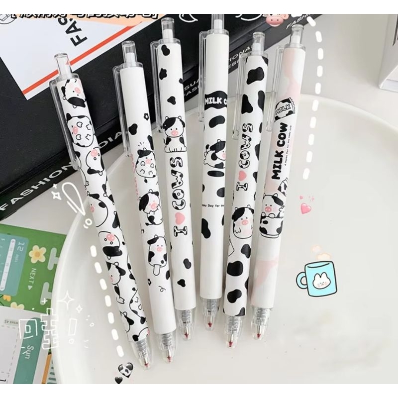 Kit de Canetas Vaquinha com 6 Unidades em Gel cor Preta em Oferta na Shopee