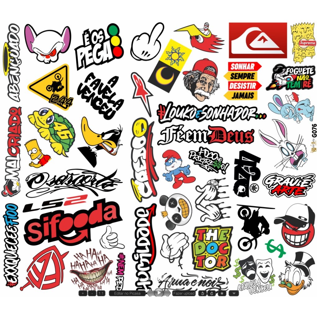 Super Cartela de Adesivos: Carro - Moto - Caminhão - Bicicleta - Caderno - Alta Resolução
