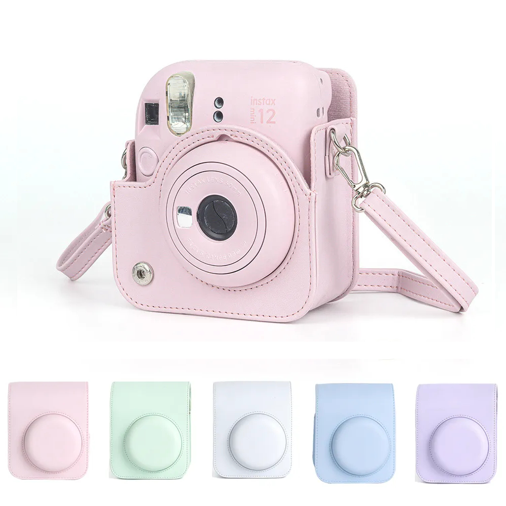 Bolsa Estojo Protetor de Couro para Câmer Fujifilm Instax Mini 12, C/ Alça de Ombro Ajustável/Removível em Oferta na Shopee