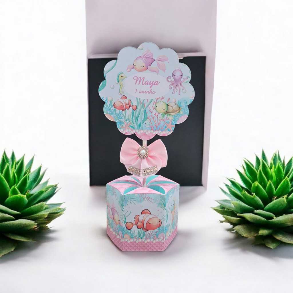 10 Unidades Centro de mesa Festa Fundo do Mar Menina em Oferta na Shopee