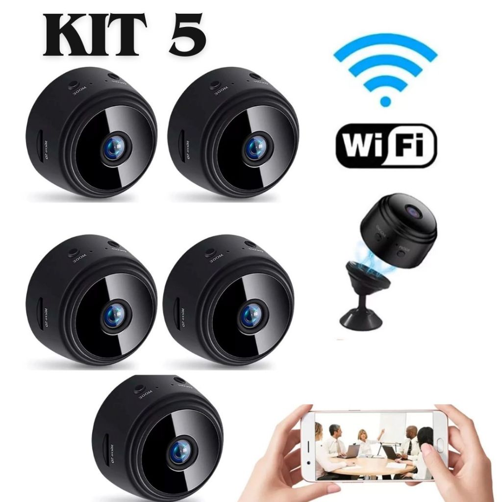 Kit 5 Câmera Mini A9 Original Wifi Com Gravador De Voz Original Mini Micro Camera
