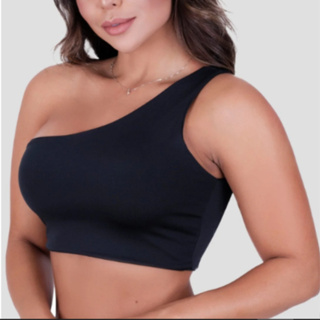 TOP CROPPED UM OMBRO SÓ LISO SEM BOJO / FITNESS / TOP MULA MANCA em Oferta na Shopee