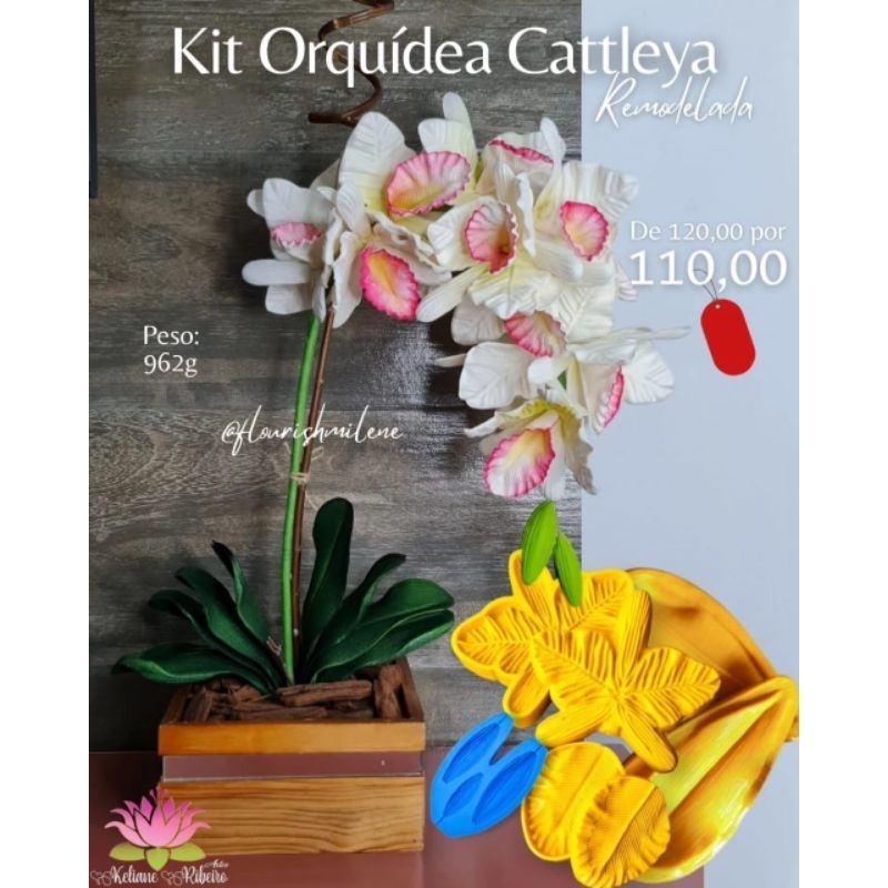 FRISADOR EM RESINA KIT ORQUÍDEA CATTLEYA REMODELADA