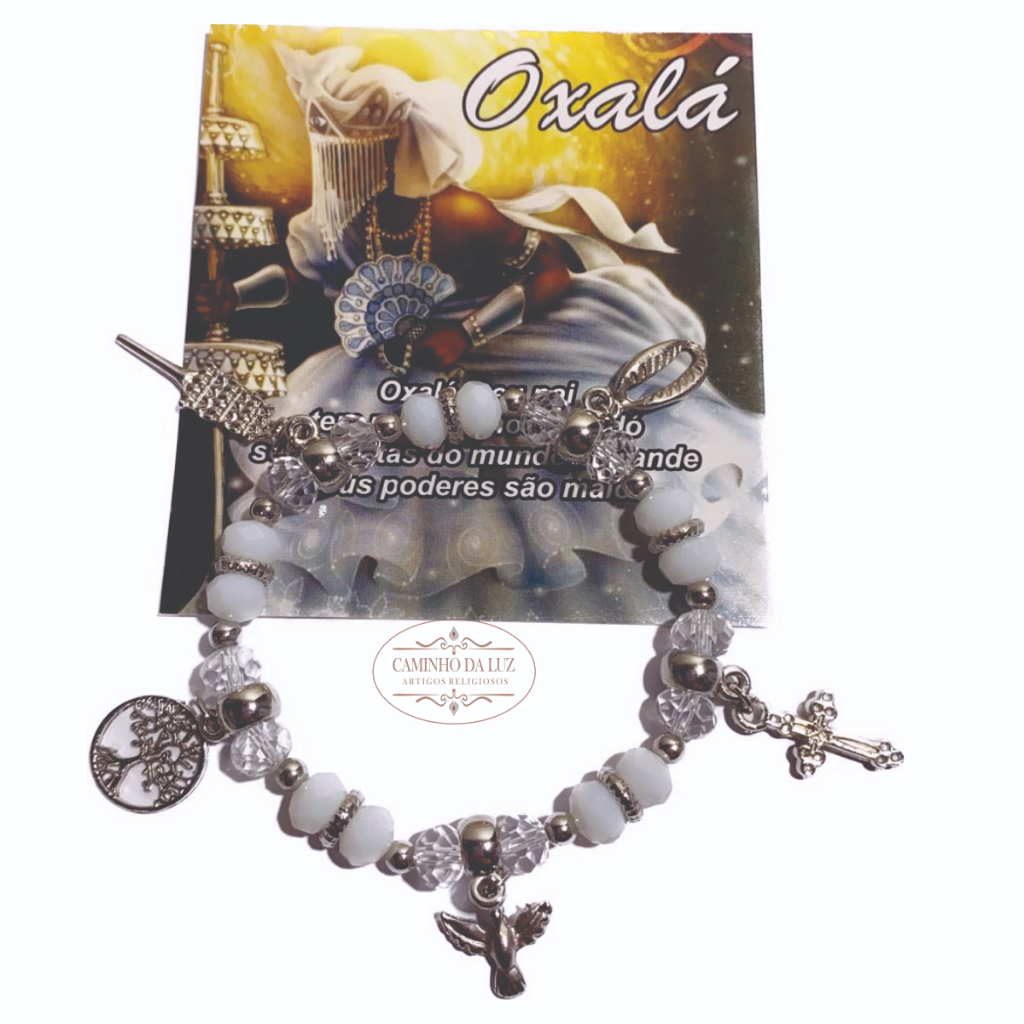 Pulseira de Oxalá Ajustável | Orixás Entidades | Acessório Umbanda Candomblé em Oferta na Shopee