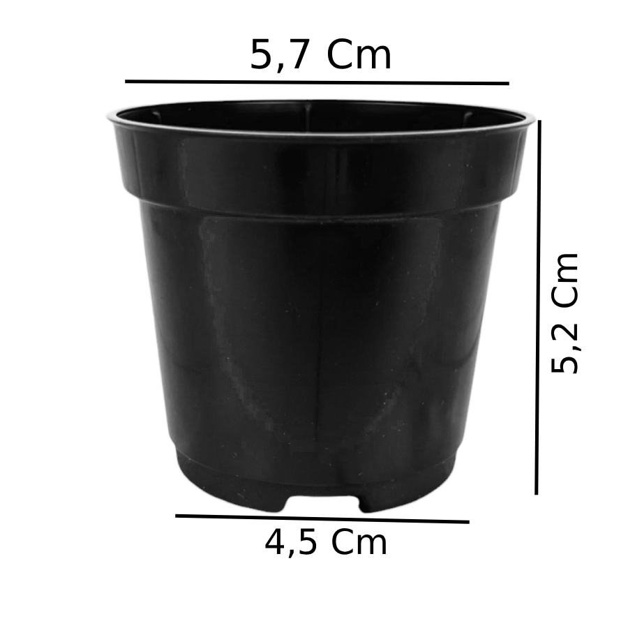 250 Vasos Plasticos Pote 6 Preto Para Cactos e Suculentas 80ml
