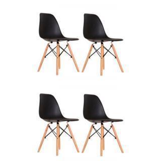 Kit 4 Cadeiras Charles Eames Pés Em Madeira Adulto - Cores diversas Escrivaninha Escritori...