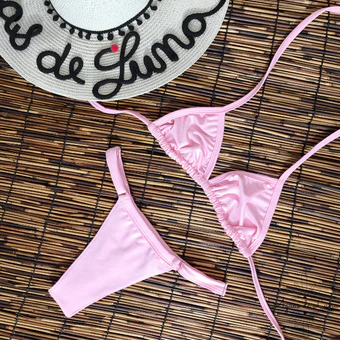 Biquini fita calcinha fio cortininha sem bojo biquíni fita de marquinha calcinha regulável