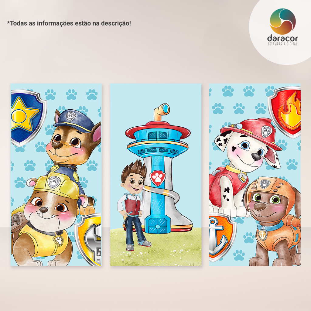 Capas de Paineis 1x2m Patrulha Face única Retangular c/ Overlock e Romano c/ Elástico