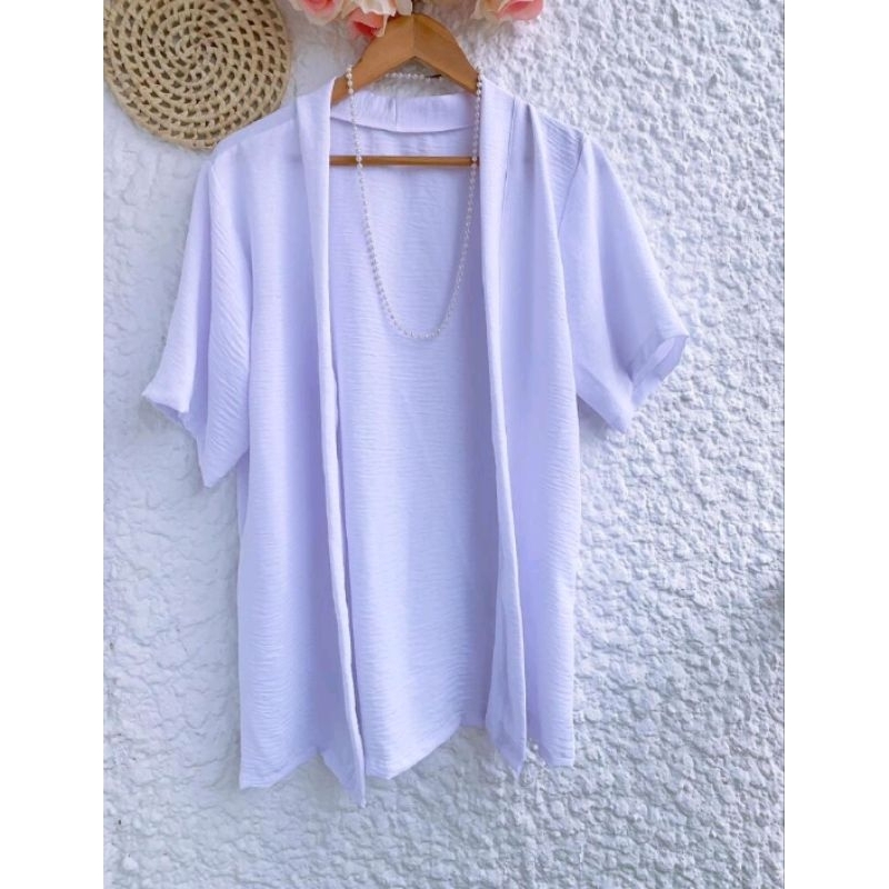 kimono cardigan duna manga curta #23 moda feminina em Oferta na Shopee