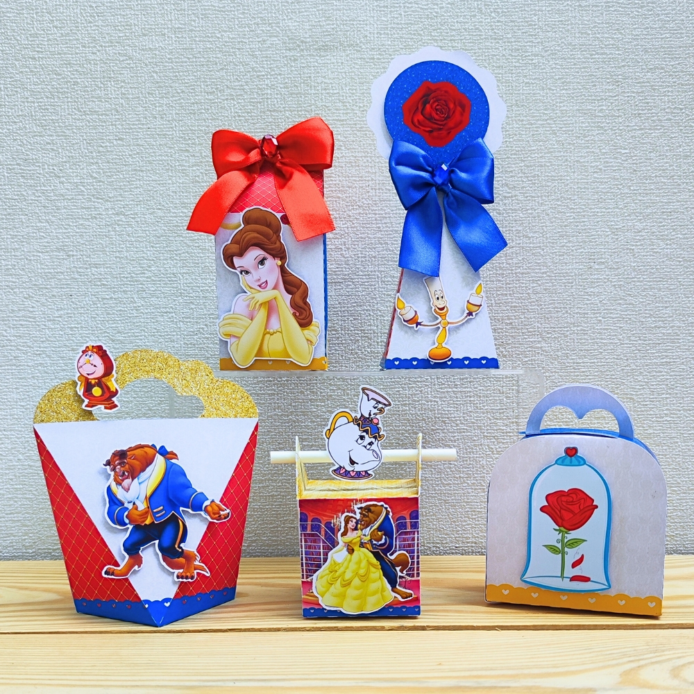 Kit de Festa Personalizado A Bela e a Fera| Aniversário  A Bela e a Fera | Lembrancinha de festa  A Bela e a Fera