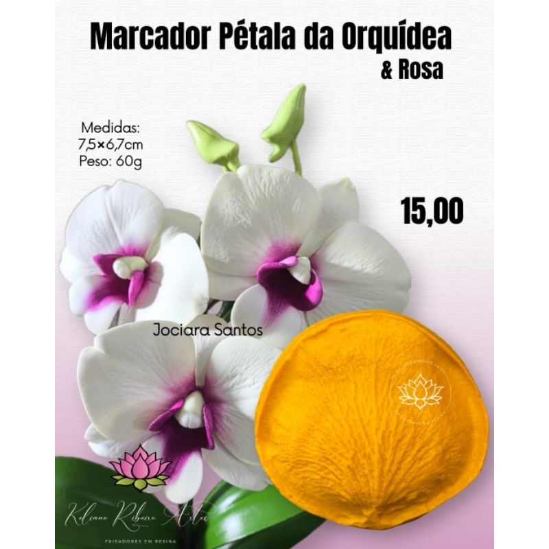 FRISADOR EM RESINA MARCADOR PÉTALA DA ORQUÍDEA & ROSA