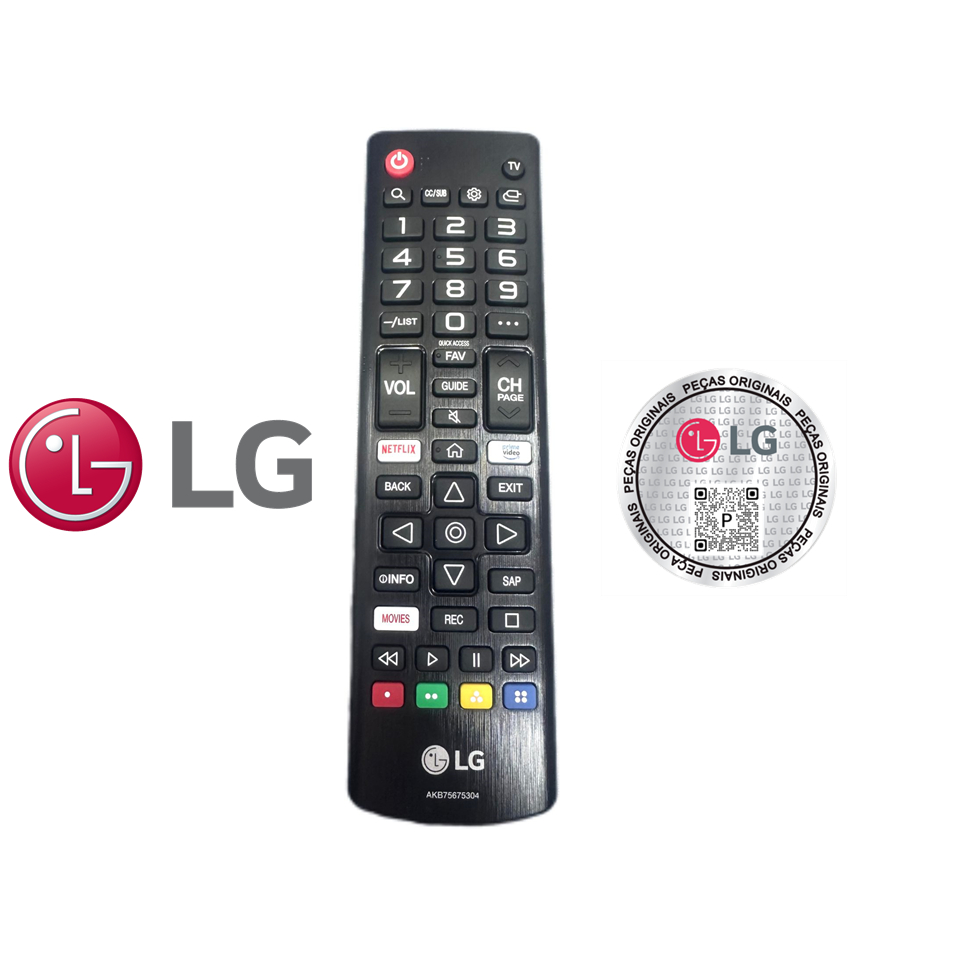 Controle Remoto para Tv LG AKB75675304 - Serve em todos os modelos de Tvs LG