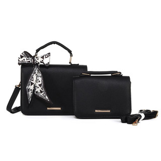 Kit 2 Bolsa Feminina Com Laço Em Couro Bolsas Transversal De Ombro Novo Estilo Alta Quali…