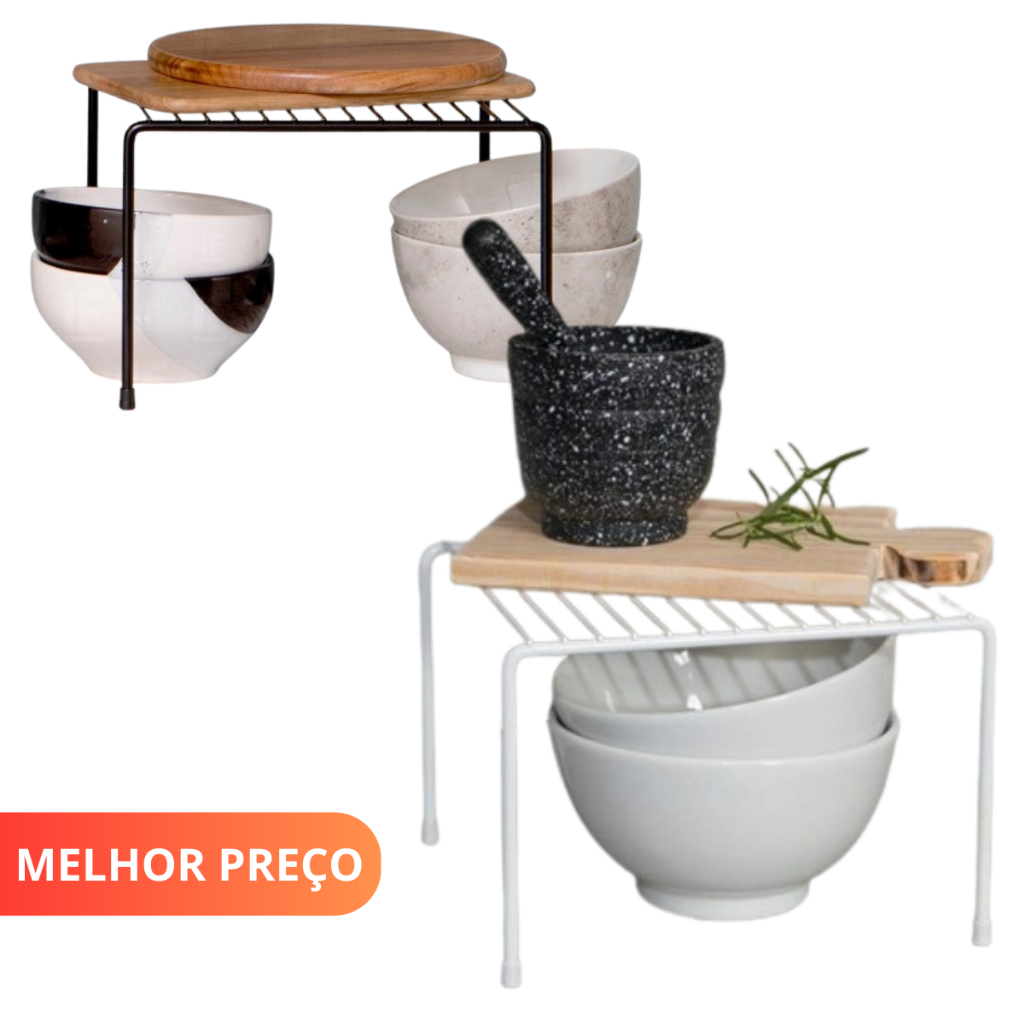 Organizador Prateleira de Armário Cozinha Panela Prato e Copos 22 cm em Oferta na Shopee