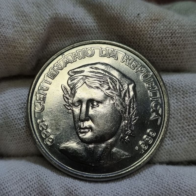 Moeda Comemorativa do Centenário da República  - 1 Ceuzado Novo 1989