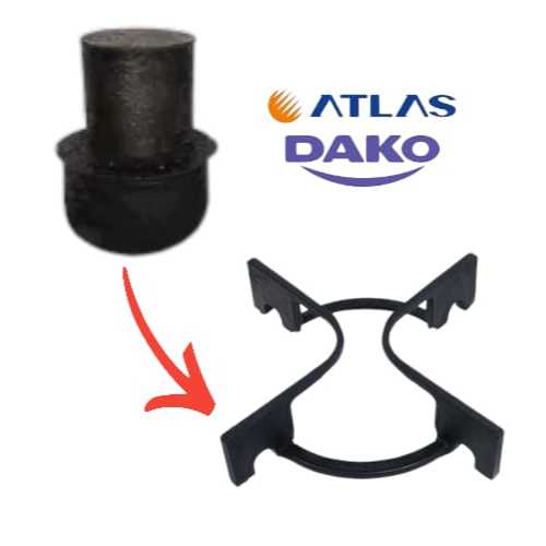 Borracha Da Grelha Trempe Grade Fogão Atlas Dako Ferro Fundido - Original