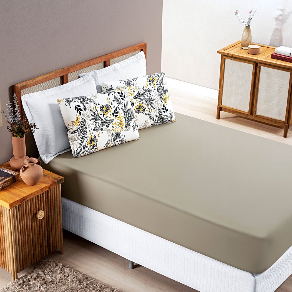 Jogo De Lençol King 3 Peças Marin 100% Malha de Algodão Fio Penteado Duplo Macio