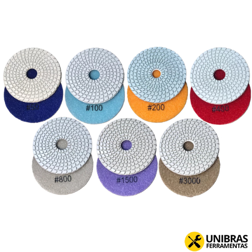 Lixa Diamantada 100mm Polir Mármore Granito Porcelanato Granilite Concreto Marmoraria ESCOLHA O GRÃO em Oferta na Shopee