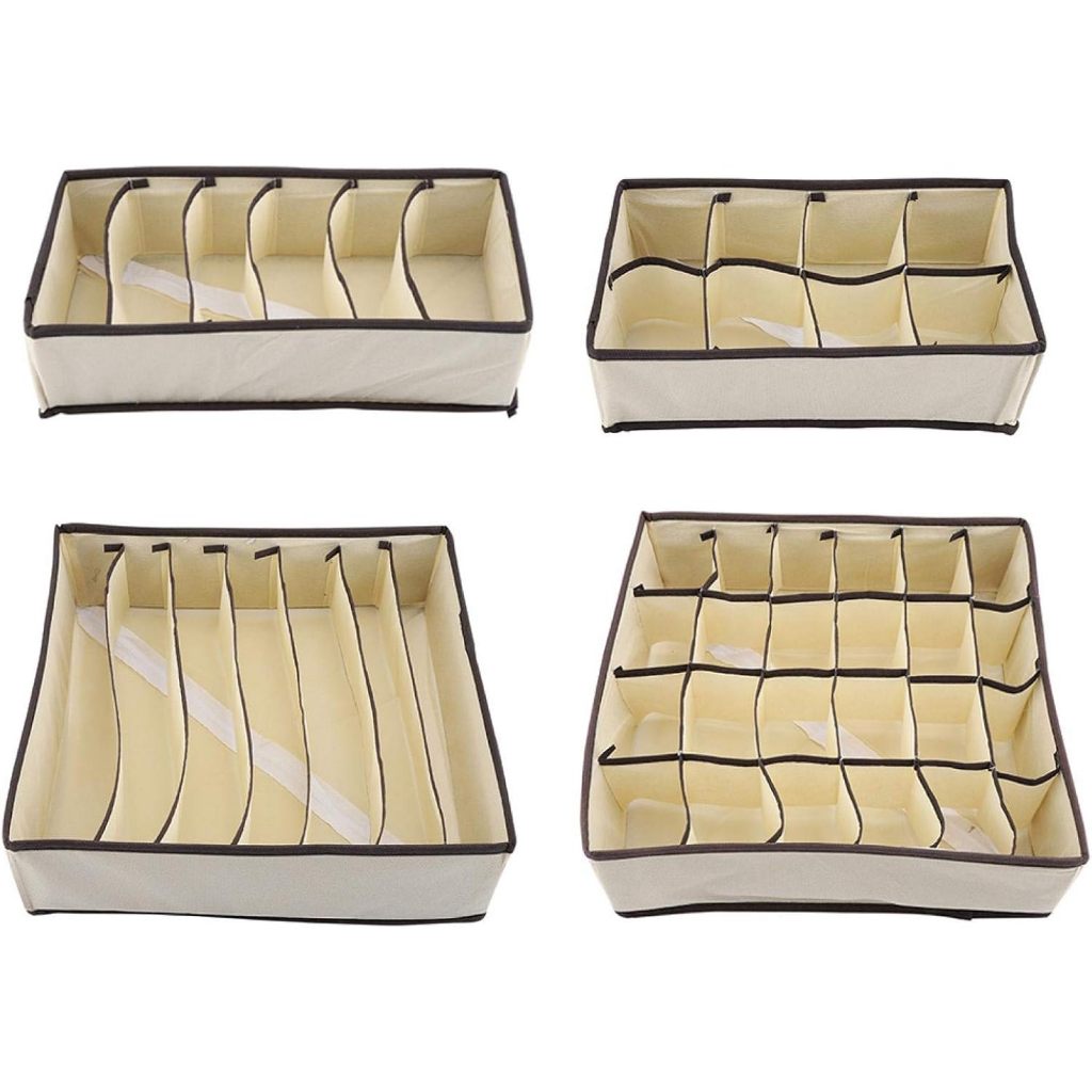 Organizador de Gavetas Estojo com Divisorias Para Guarda Roupas Portatil Dobravel Roupas Intimas e Objetos em Oferta na Shopee