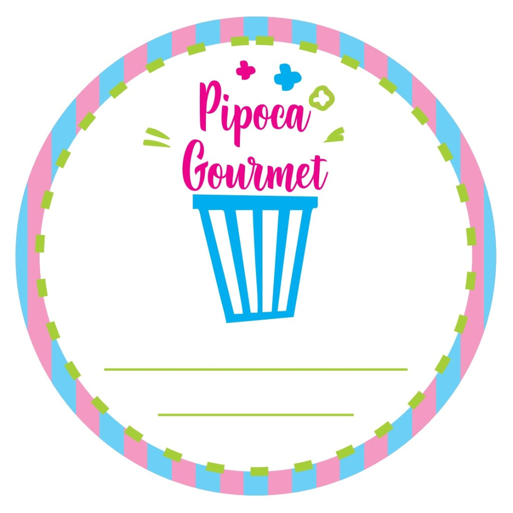 Etiqueta Adesiva Multiuso Pipoca Gourmet 4 cm em Oferta na Shopee
