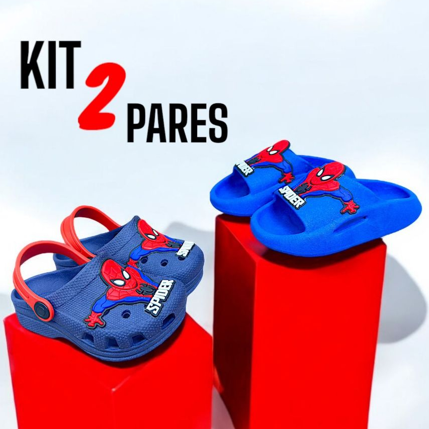 Kit 2 Pares Babuche e Chinelo Nuvem Menino Infantil Masculino Confortável Promoção