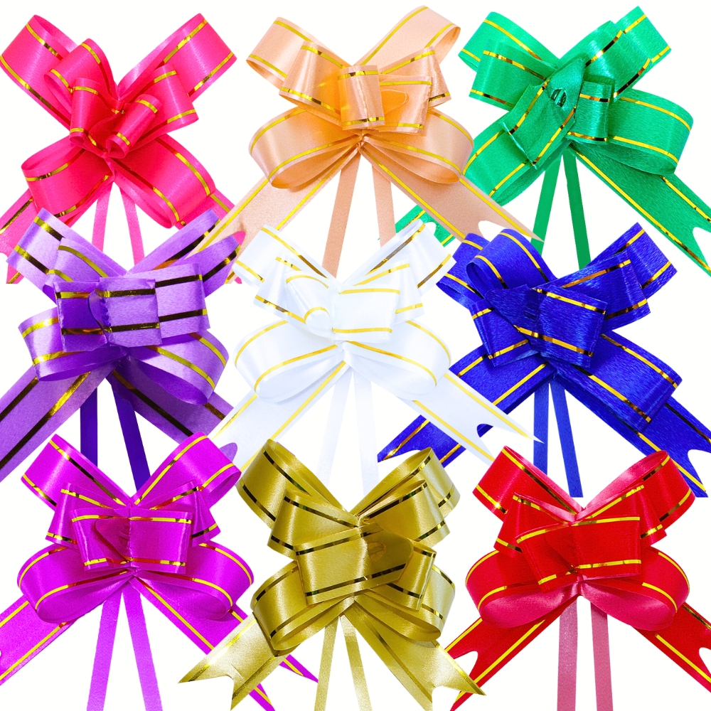 200 peças Laço Fácil com fio dourado Tamanho 18mm x 34cm em Oferta na Shopee