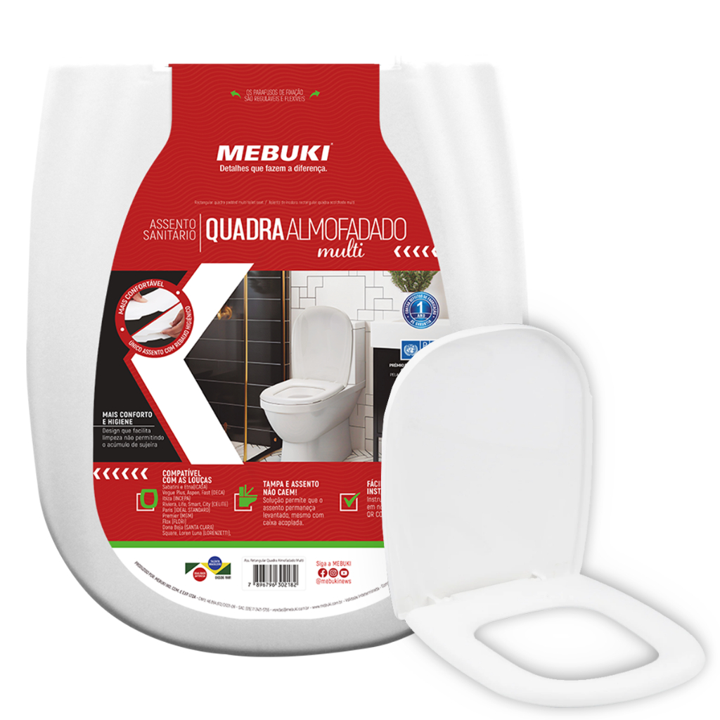 Assento Almofadado Retangular Vaso Etna ICASA