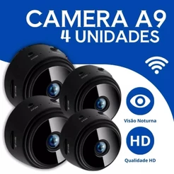 Kit 4 Unidades A9 HD Mini com visão noturna Wifi Câmera 1080P Vigilância