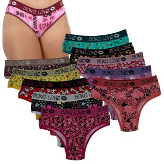 Kit Calcinha Cós Grosso Cintura Alta Estampada em Oferta na Shopee