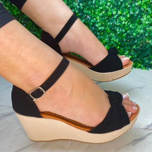 Sandália Feminina Anabela nó na frente // Atenção à Descrição para Evitar Enganos