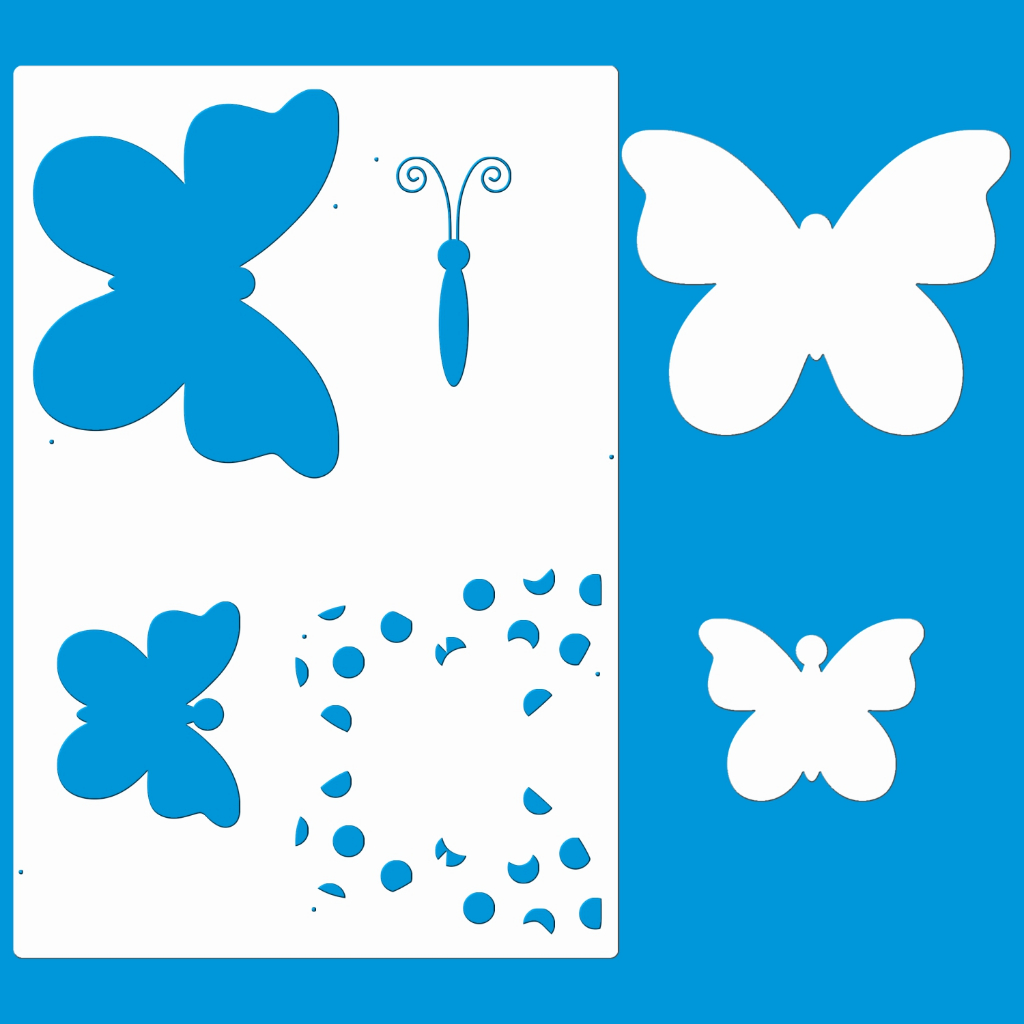 Stencil 19 X 28 Borboleta Bolinhas Fundo Molde Para Pintura Tecido Mdf Madeira Camiseta Pano Prato
