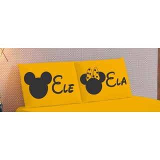 Par de Fronhas estampada Mickey Minnie em Oferta na Shopee