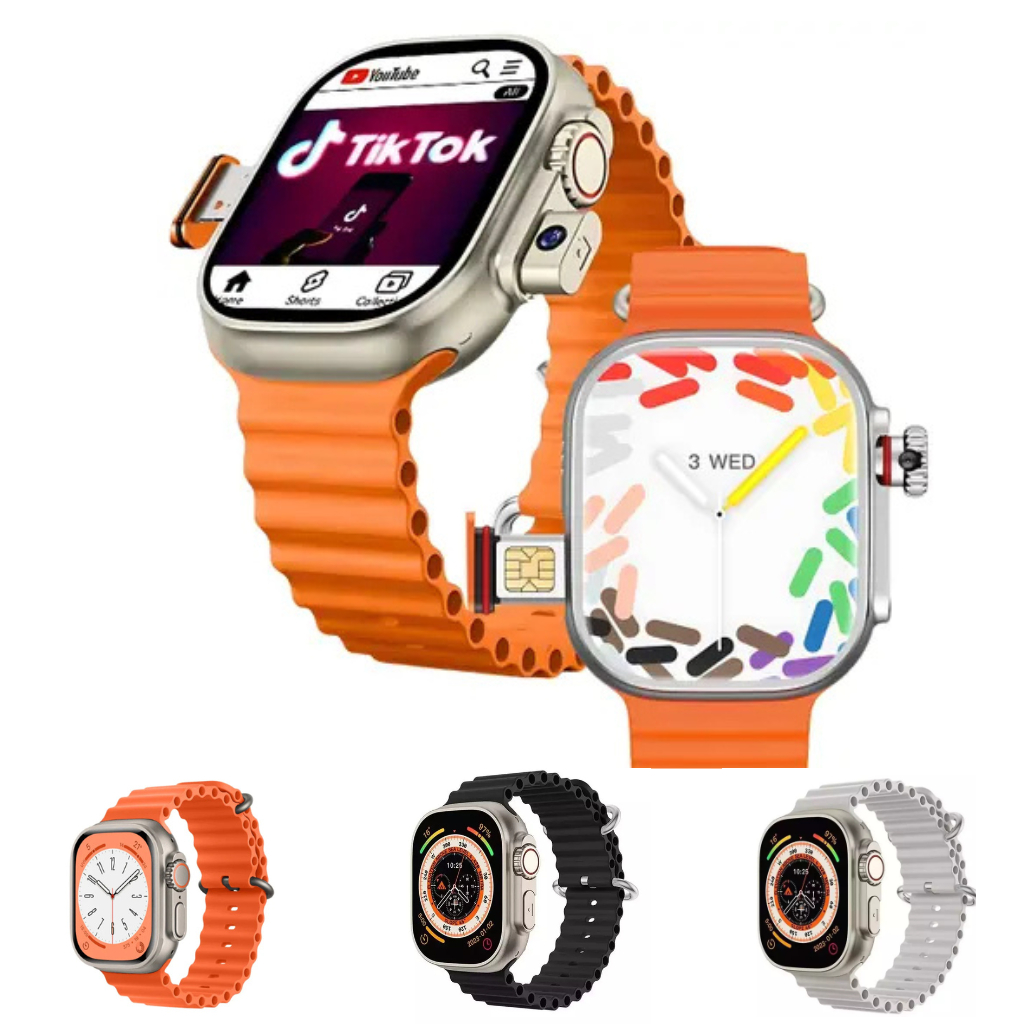 Relógio Smartwatch HW Ultra 2 4g/5g Android Entrada Chip e Câmera Frente e Verso 16gb Memoria Interna e 2gb Ram