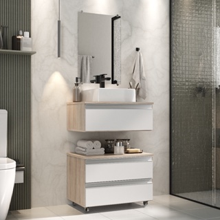 Conjunto Gabinete Banheiro Creta 60cm em Oferta na Shopee